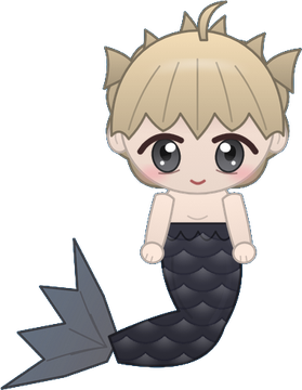 金髪の男の子の人魚